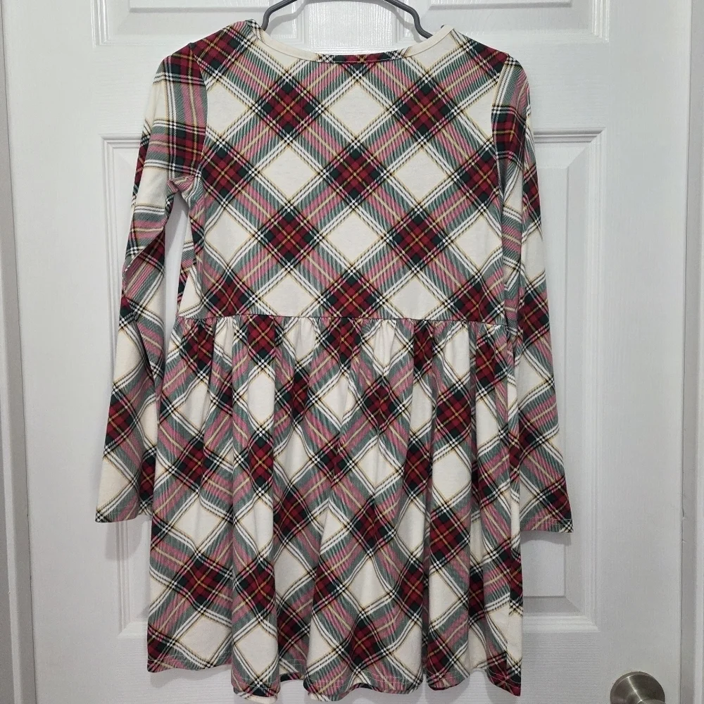 The Children's Place Holiday Plaid Long Sleeve Skater Dress Size XXL